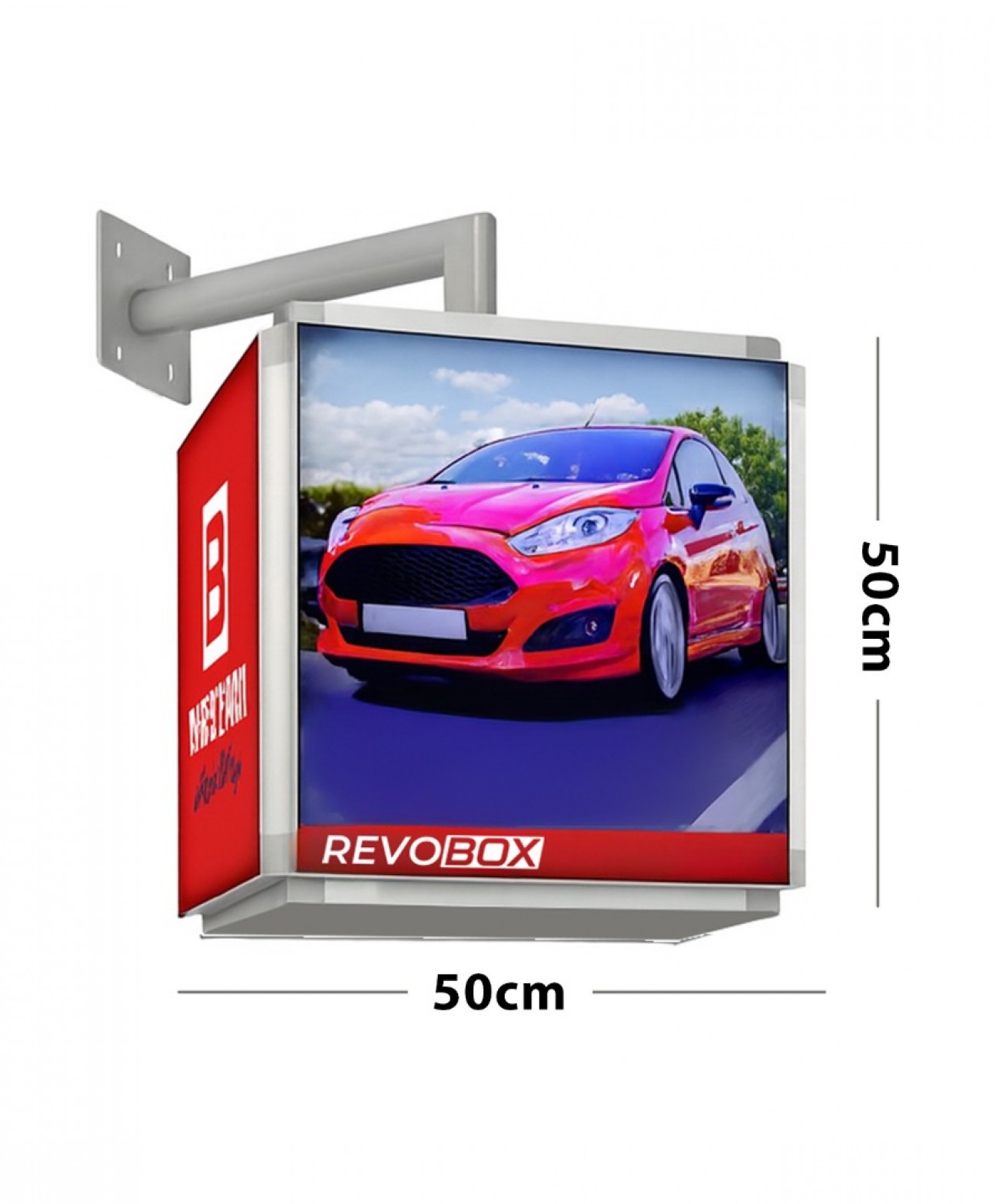 RevoBox RSD105 duvar bağlantı aparatı ve ışıklı reklam yüzeyi