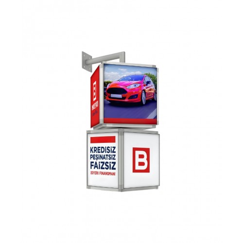 Revobox RSD208 32x80cm duvar tipi 2 katlı 360 derece dönen ledbox