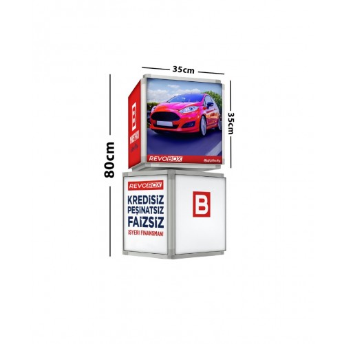 Revobox RSD208 32x80cm duvar tipi 2 katlı 360 derece dönen ledbox