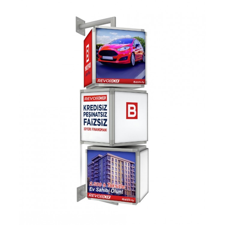 RevoBox RSD312 Işıklı 360° Dönen Tabela Duvar Tipi 3 Katlı Lightbox (Ledbox) 32x120cm RevoBox RSD312 Işıklı 360° Dönen Tabela Duvar Tipi 3 Katlı Lightbox (Ledbox) 32x120cm