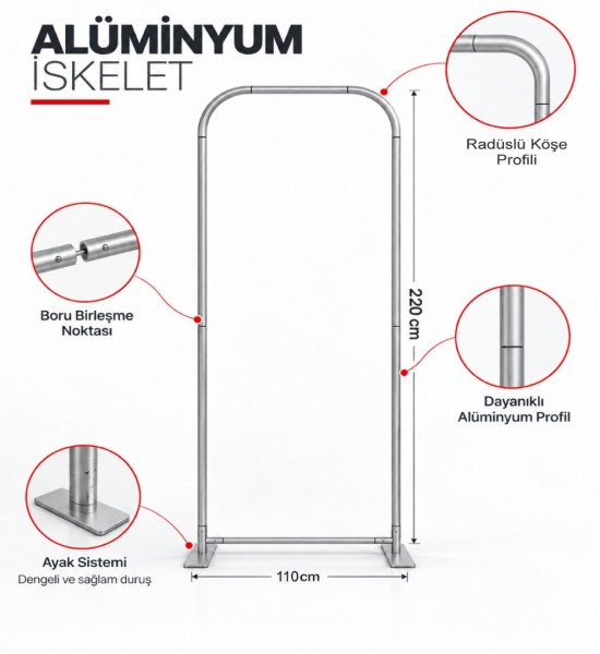 Revobox | Kumaş Backdrop Stand – 110×220 cm