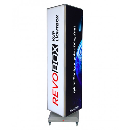 RevoBox RS112 Dönen Lightbox RevoBox RS112 40x120cm tekerlekli dönen lightbox tabela ledbox dış mekan