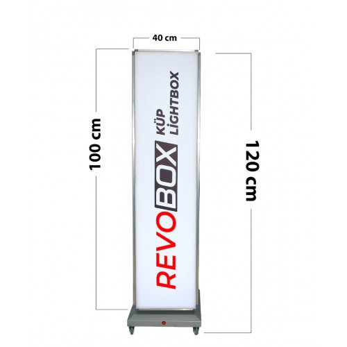 RevoBox RS112 Dönen Lightbox RevoBox RS112 40x120cm tekerlekli dönen lightbox tabela ledbox dış mekan