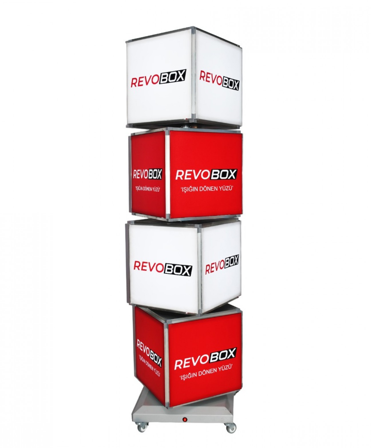 RevoBox RS419 dört katlı 16 yüzeyli döner reklam kulesi