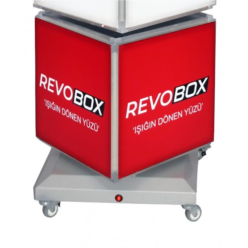 Revobox RS419 4 katlı 16 yüzeyli 360 derece dönen ışıklı ledbox reklam kulesi