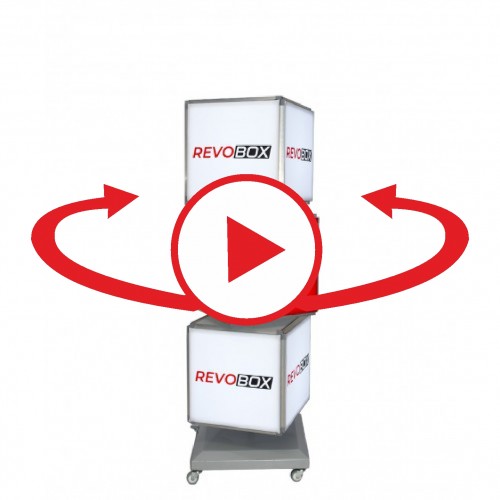 RS315 3 Katlı Dönen Tabela Lightbox Revobox RS315 3 katlı 12 yüzeyli 360 derece dönen ışıklı ledbox tabela